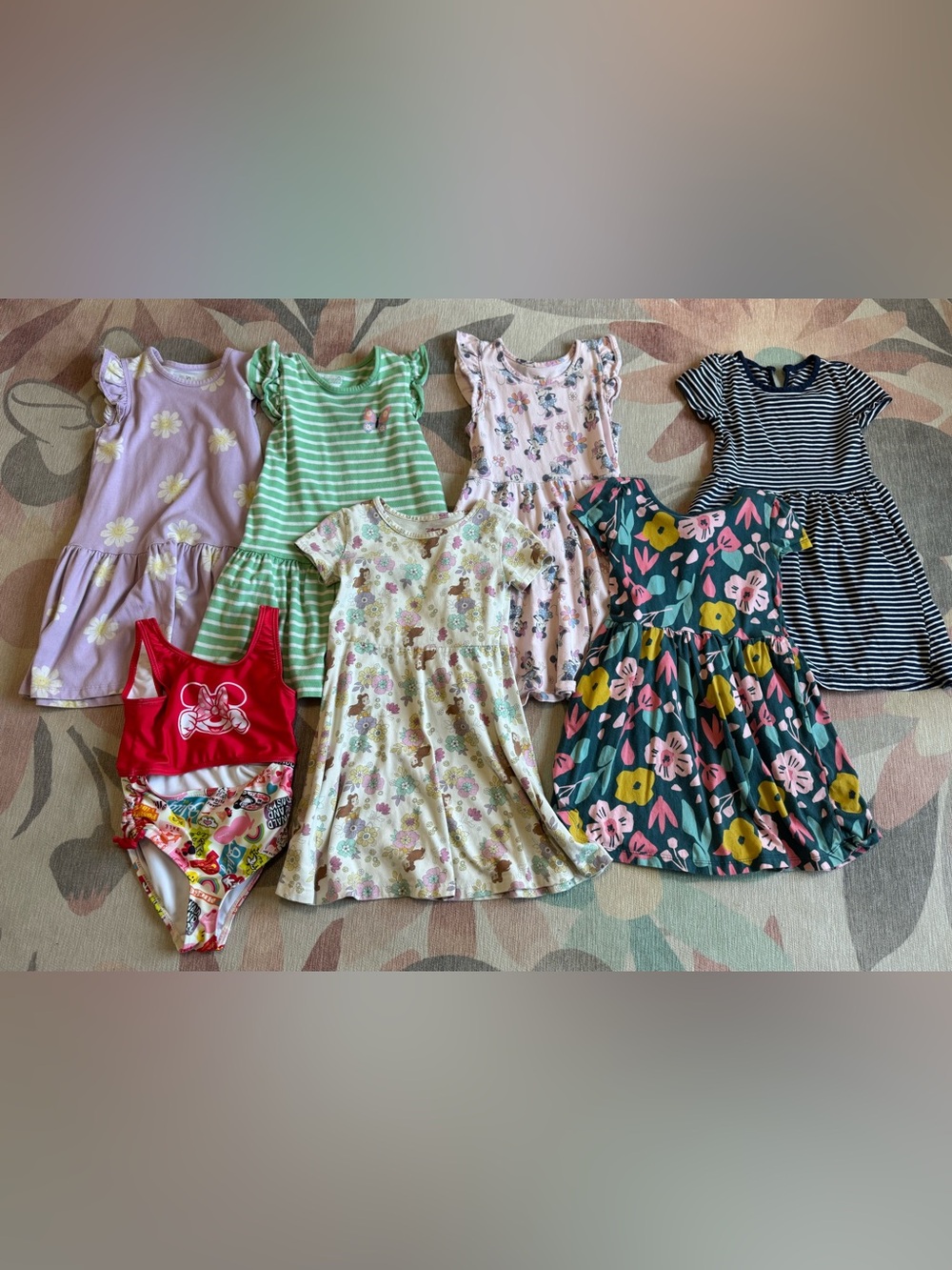 Girls Floral Animal Print Short Sleeve Dresses and Minnie Mouse Swim Suit